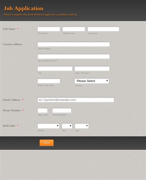 Image result for Online Form Example