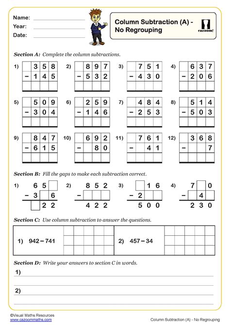 Image result for Worksheet for Addition and Subtraction Algorithm
