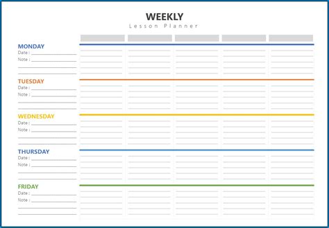 Image result for Weekly Lesson Planner Template