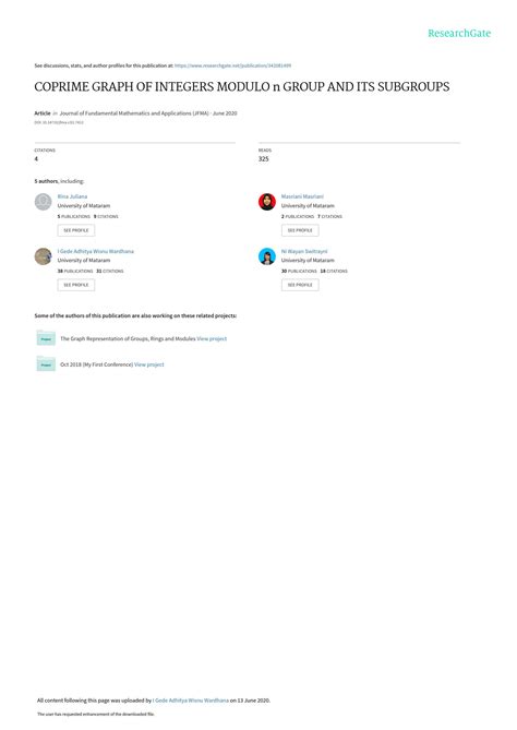 Multiplicative Group of Integers Modulo N に対する画像結果
