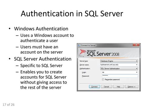 Image result for Authentication Scheme SQL Server