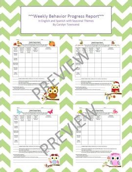 Image result for Weekly Behavior Progress Report