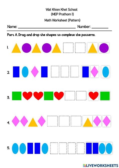 Afbeeldingsresultaten voor Number Pattern Worksheets