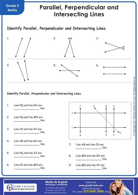 Image result for Parallel and Perpendicular Lines Worksheet