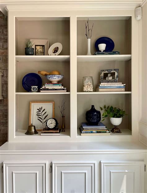 Image result for Decorating Built in Shelves