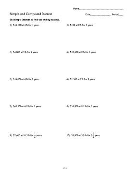 Image result for Compound Interest Practice Worksheet