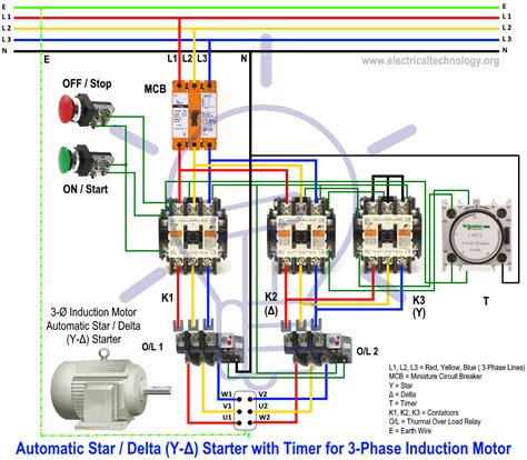 Star Delta Motor Starter Diagram に対する画像結果