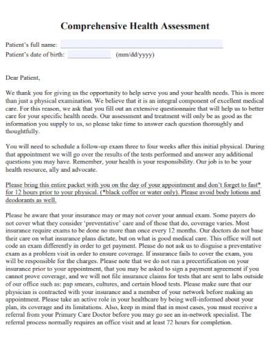 Image result for Comprehensive Health Assessment Paper Example