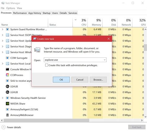 Toradh íomhá ar Restart the Windows Explorer Service Command