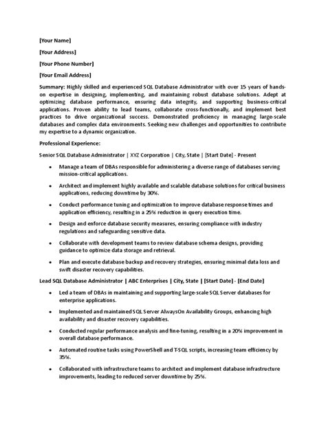 Image result for SQL BA Resume