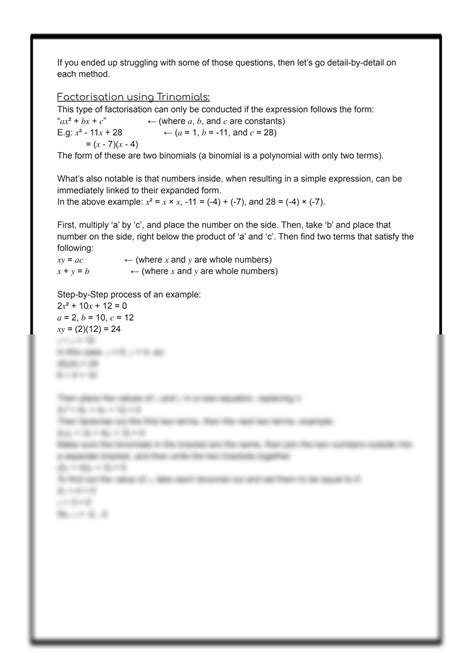 Image result for Factorisation Practice Questions