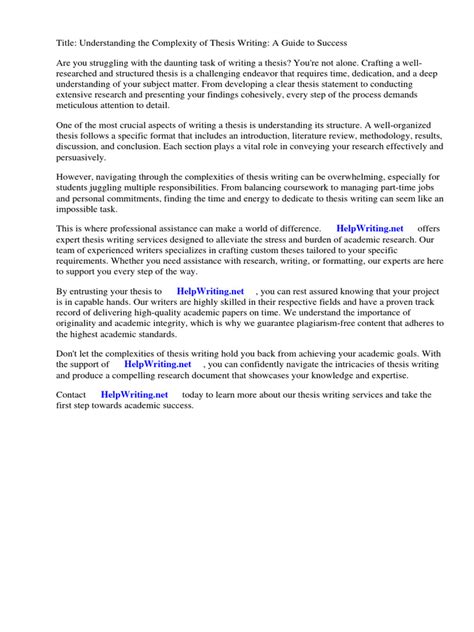 Image result for Complex Thesis Examples