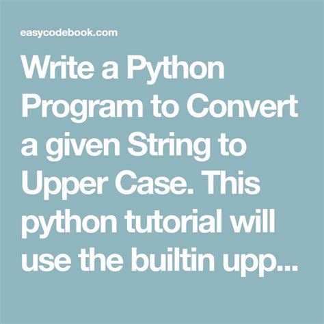 Toradh íomhá ar Convert to Upper Case Python