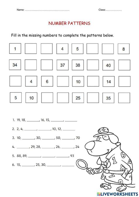 Afbeeldingsresultaten voor Number Pattern Worksheets