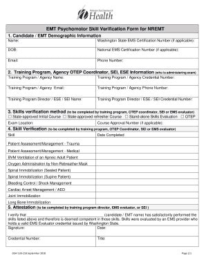 Image result for CA EMT Skills Verification Form