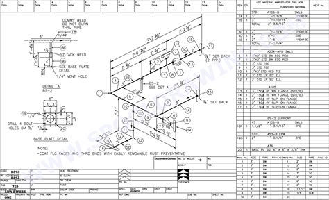 Toradh íomhá ar SolidWorks Pipe Spool Drawing Image