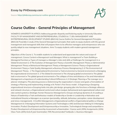Principles and Practice of Management Course Outline に対する画像結果