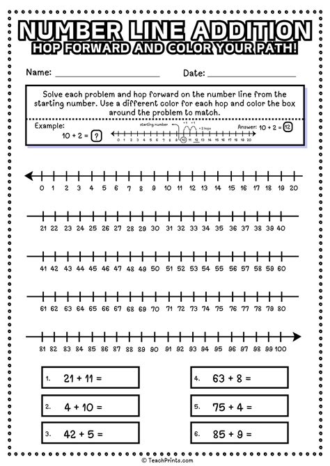 Image result for Number Line Addition 1s Worksheets