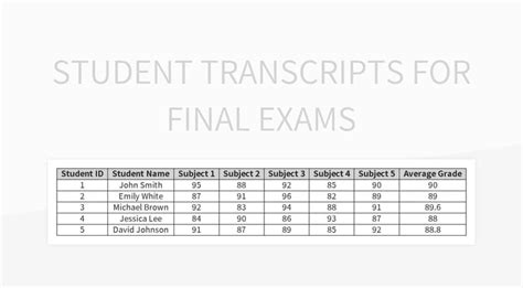 Image result for Transcript WPS Template Excel