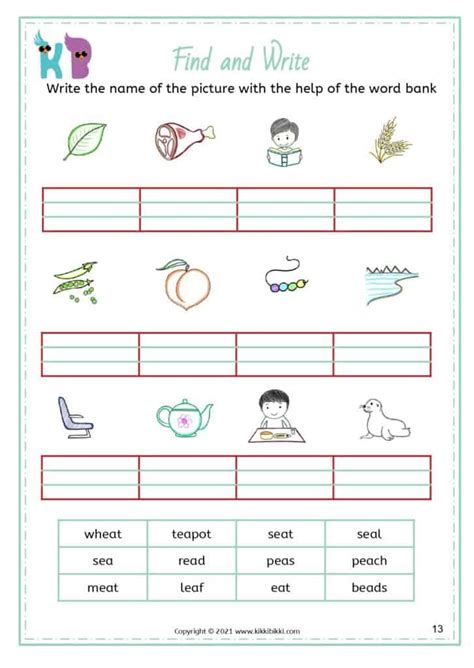 Phonics Ee EA Worksheet に対する画像結果