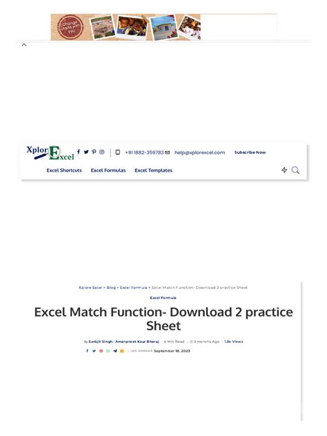 Afbeeldingsresultaten voor INDEX/MATCH Excel Practice Sheet