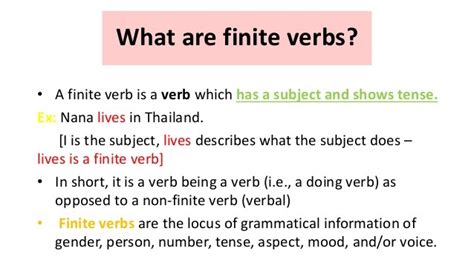 Image result for Finite Verb Examples