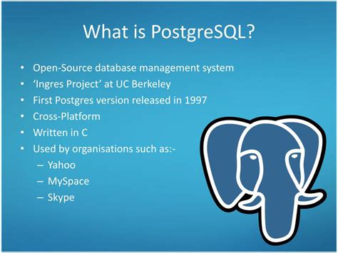 Image result for PostgreSQL Definition