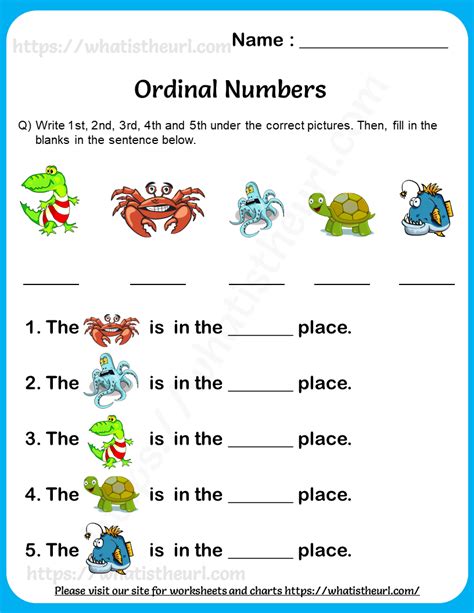 Image result for Ordinal Numbers Worksheet for Class 1