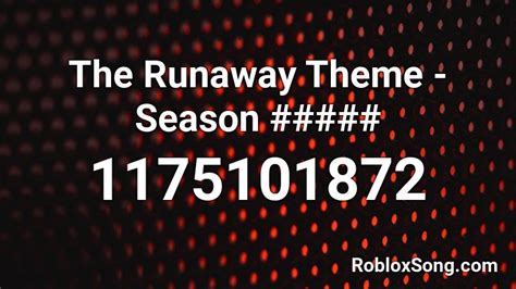 Toradh íomhá ar Runaway Roblox ID Code