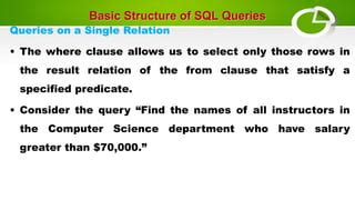 Basic Structure of SQL Queries に対する画像結果