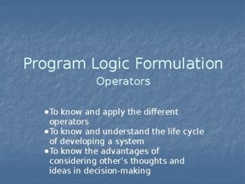 Toradh íomhá ar Program Logic Formulation Background