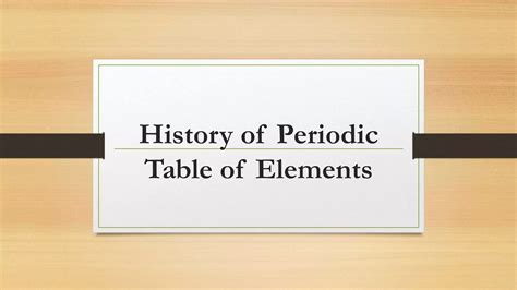 History of Periodic Table PPT Free Download に対する画像結果