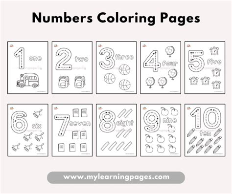 Toradh íomhá ar Learning Numbers Coloring Pages