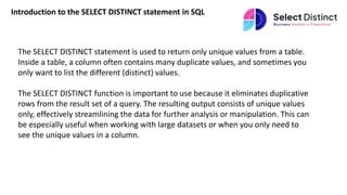Image result for SQL Select Distinct Statement