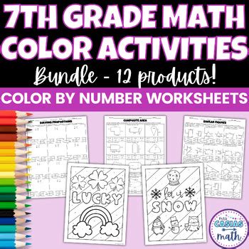 Image result for 7th Grade Color Math Worksheets