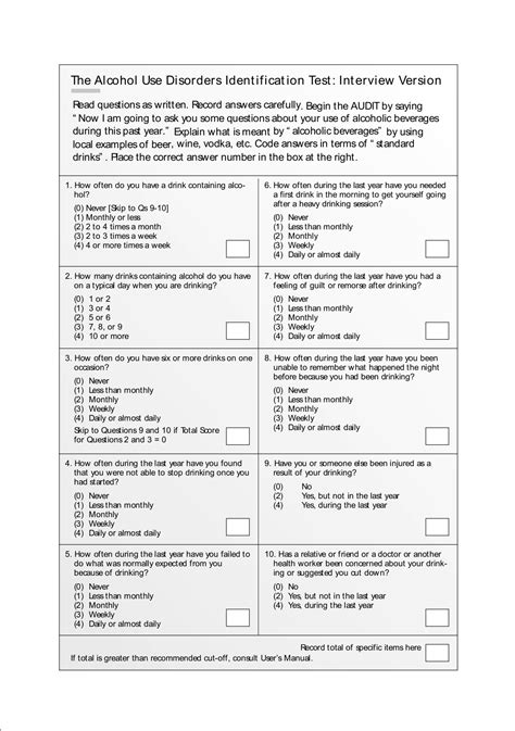 Image result for Audit Alcohol Screening Test PDF