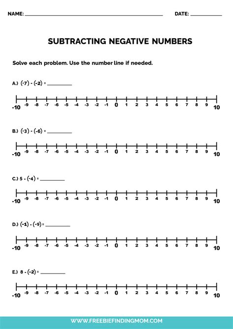 Image result for Fourth Grade Negative Numbers Worksheet