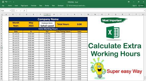 How to Calculate Time Work in Excel に対する画像結果