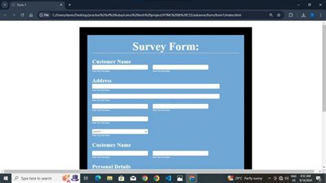 Afbeeldingsresultaten voor Survey Form Using HTL and CSS