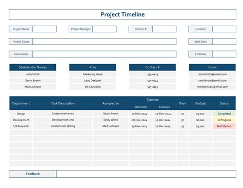 Image result for Project Timeline Template Example