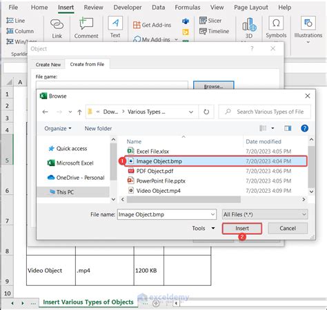 Image result for How to Insert Object File in Excel