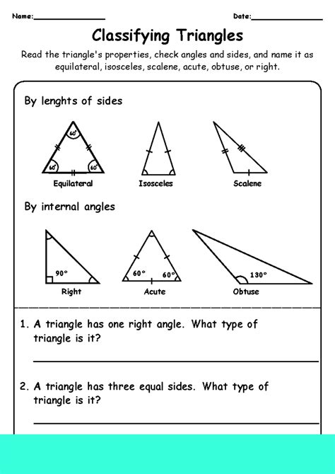 Image result for 5th Grade Math Triangle Worksheet
