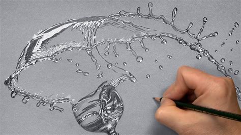 How To Draw Water Splash With Pencil