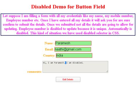 Image result for HTML Disabled Button Styling