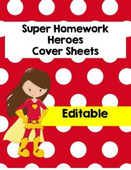 Image result for Homework Cover Sheet Template