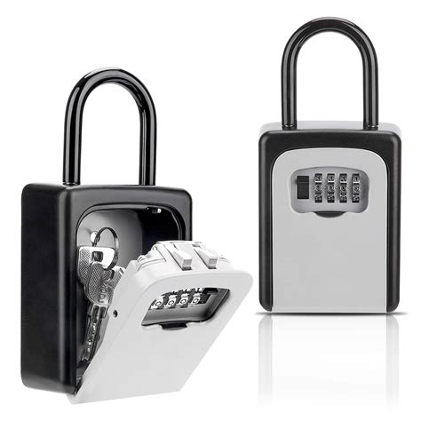 Key Lock Box, Combination Lockbox with Code for House Key Storage ...