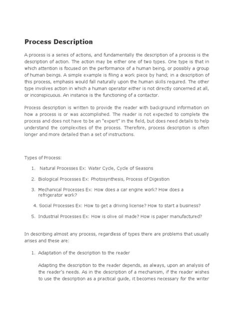 Image result for Process Description Short Text