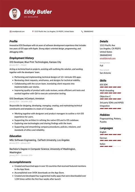 Image result for iOS Developer Resume