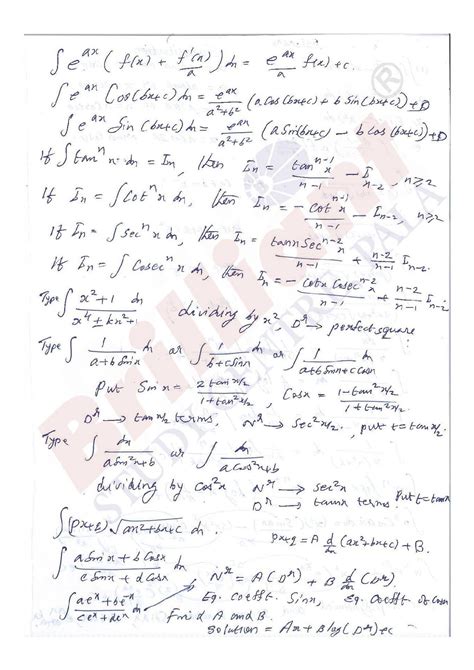 Image result for Integral Calculus Notes