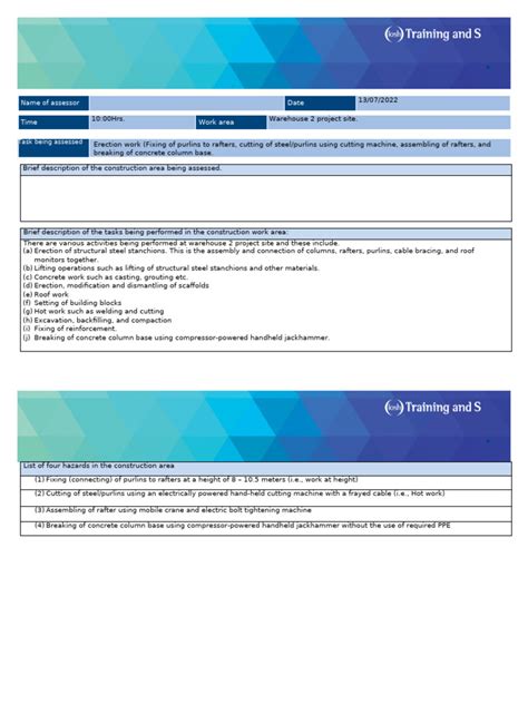 Image result for IOSH Example Risk Assesment